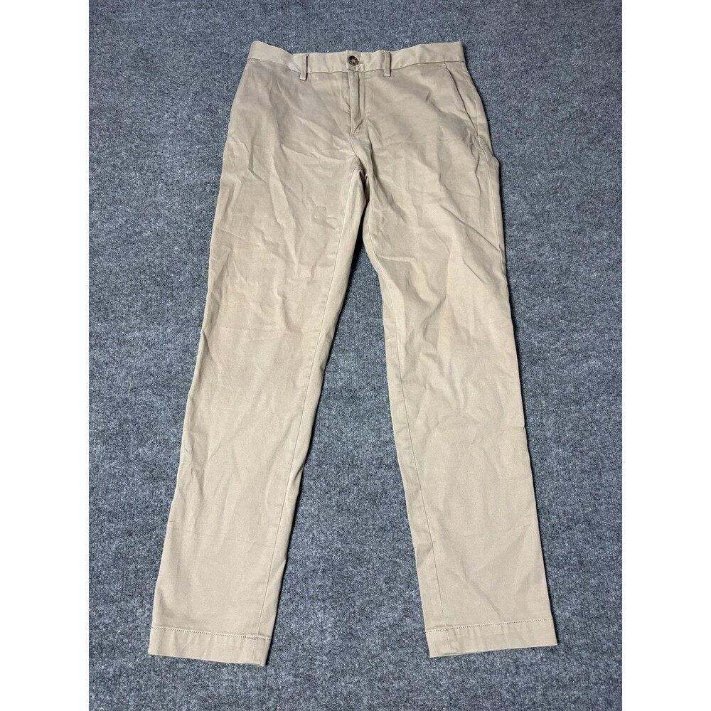 Banana Republic Chino Pants Mens 30x32 Beige Slim Tapered Stretch Flat Front